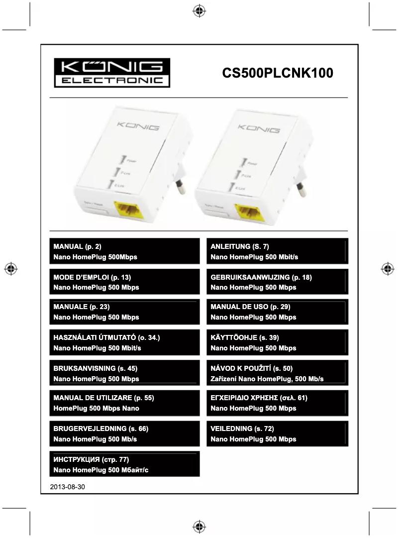 Image de la première page du manuel de l'appareil CS500PLCNK100