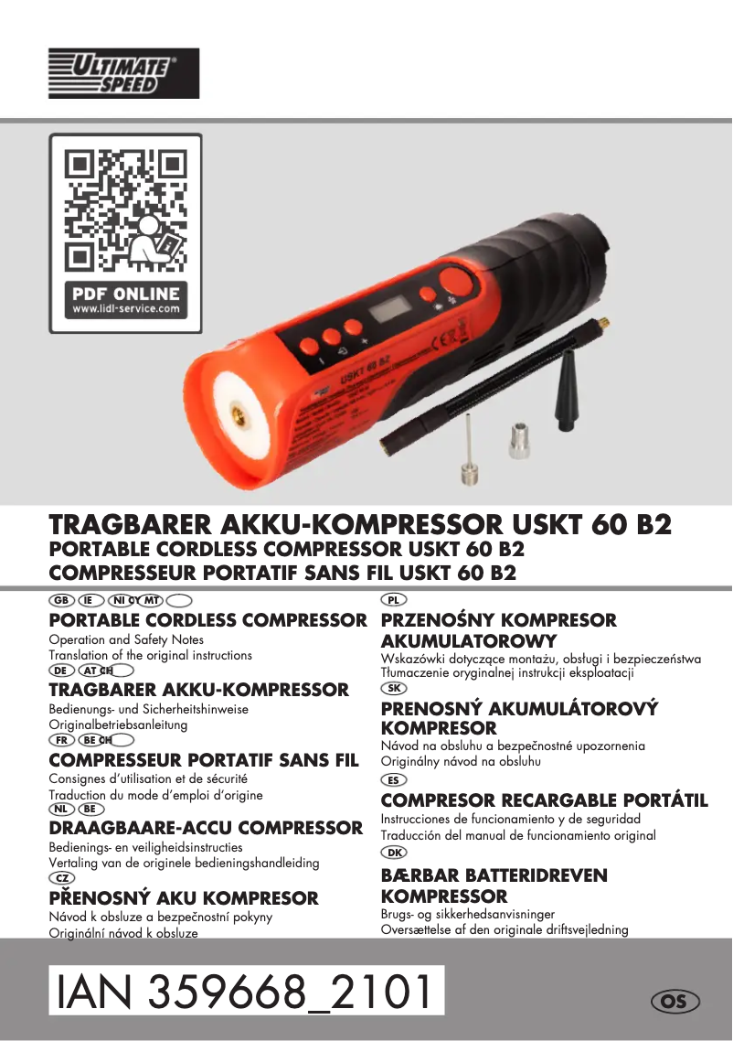 Page n°1 - Manuel utilisateur Ultimate Speed USKT 60 B2