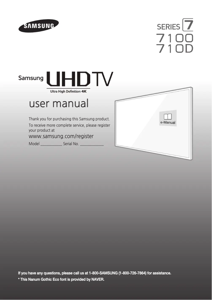 Page n°1 - Manuel utilisateur Samsung UN40JU7100F