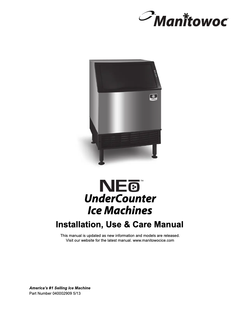 Page 1 de la notice Manuel d'utilisation et d'entretien Manitowoc UY-0190A