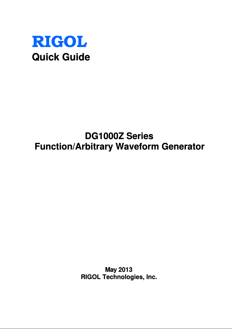 Image de la première page du manuel de l'appareil DG1062Z