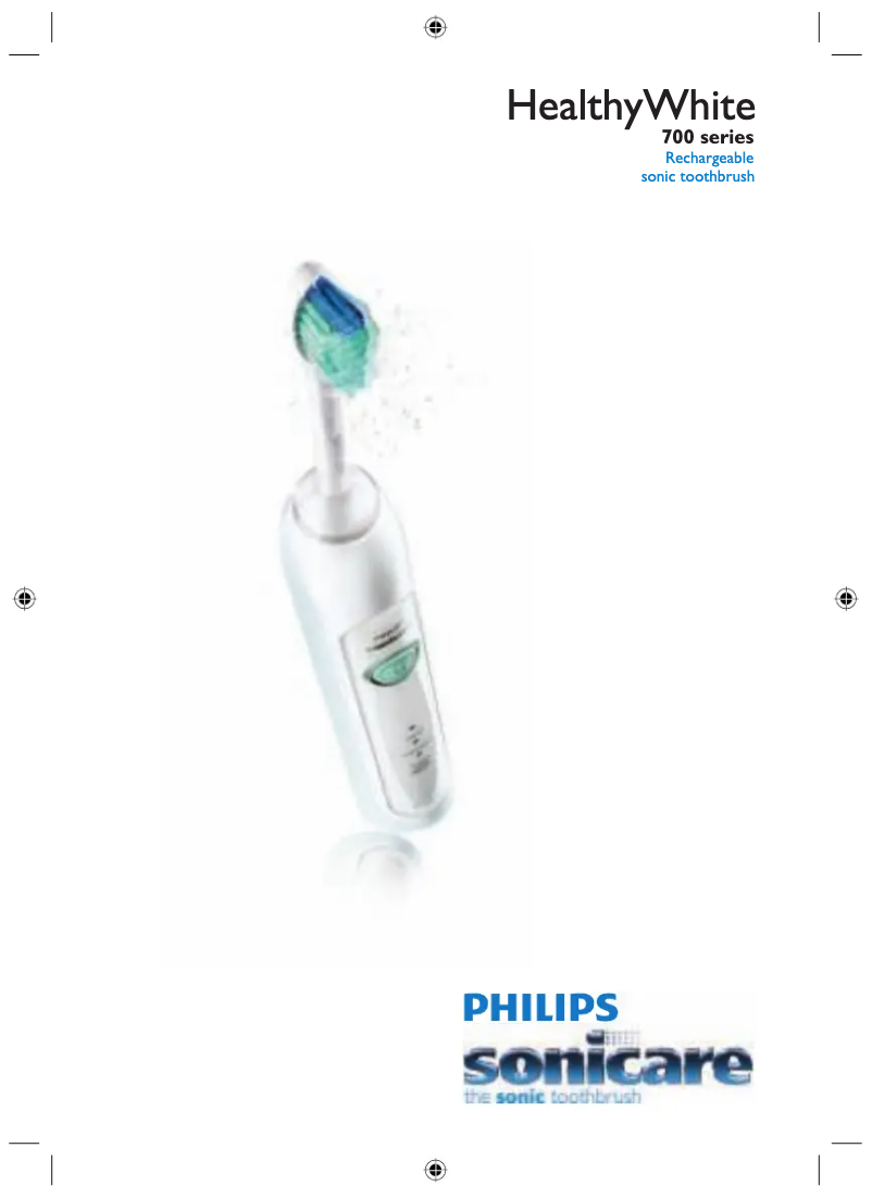 Image de la première page du manuel de l'appareil Sonicare HealthyWhite HX6730
