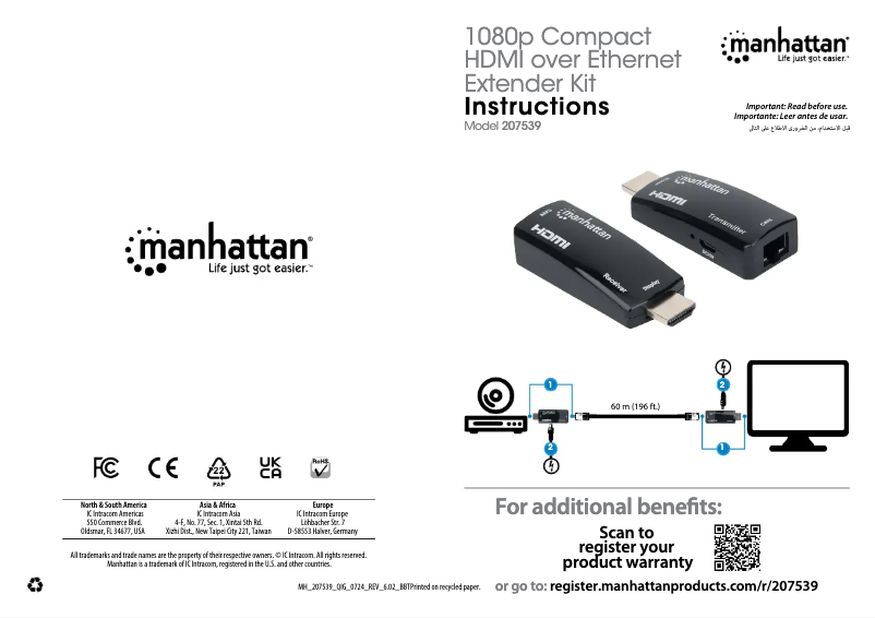 Page 1 de la notice Manuel utilisateur Manhattan 207539