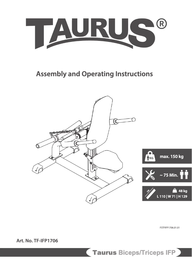Page 1 de la notice Manuel utilisateur Taurus Biceps/Triceps IFP
