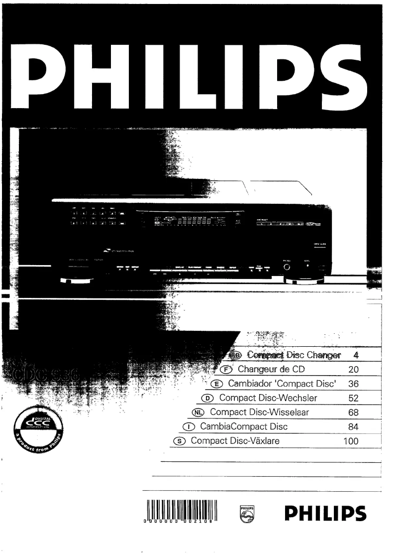 Page 1 de la notice Manuel utilisateur Philips CDC936