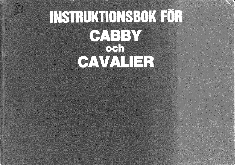 Page 1 de la notice Manuel utilisateur Cabby 1981