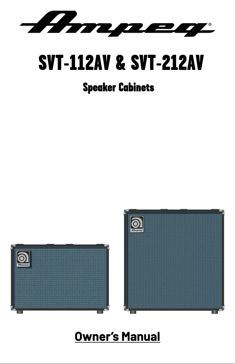 Page 1 de la notice Manuel utilisateur Ampeg SVT-112AV