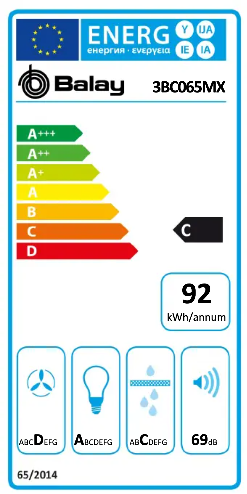 Page 1 de la notice Manuel utilisateur Balay 3BC065MX