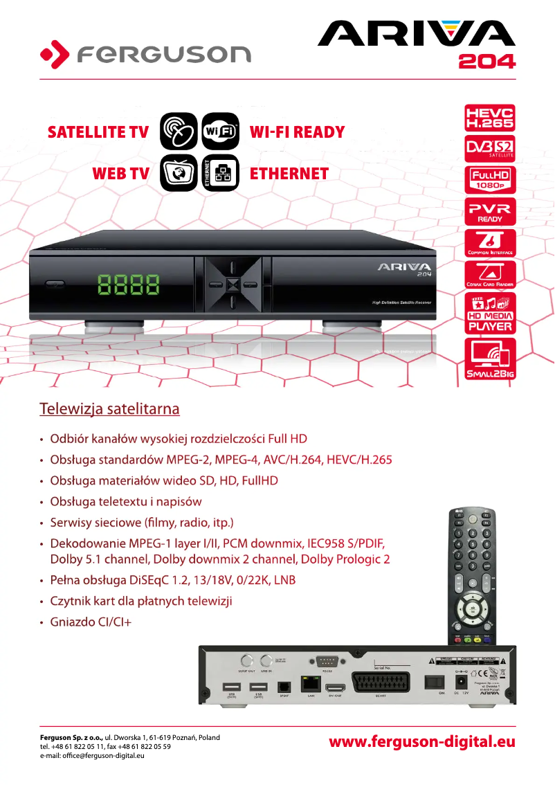 Page n°1 - Fiche technique Ferguson Ariva 204