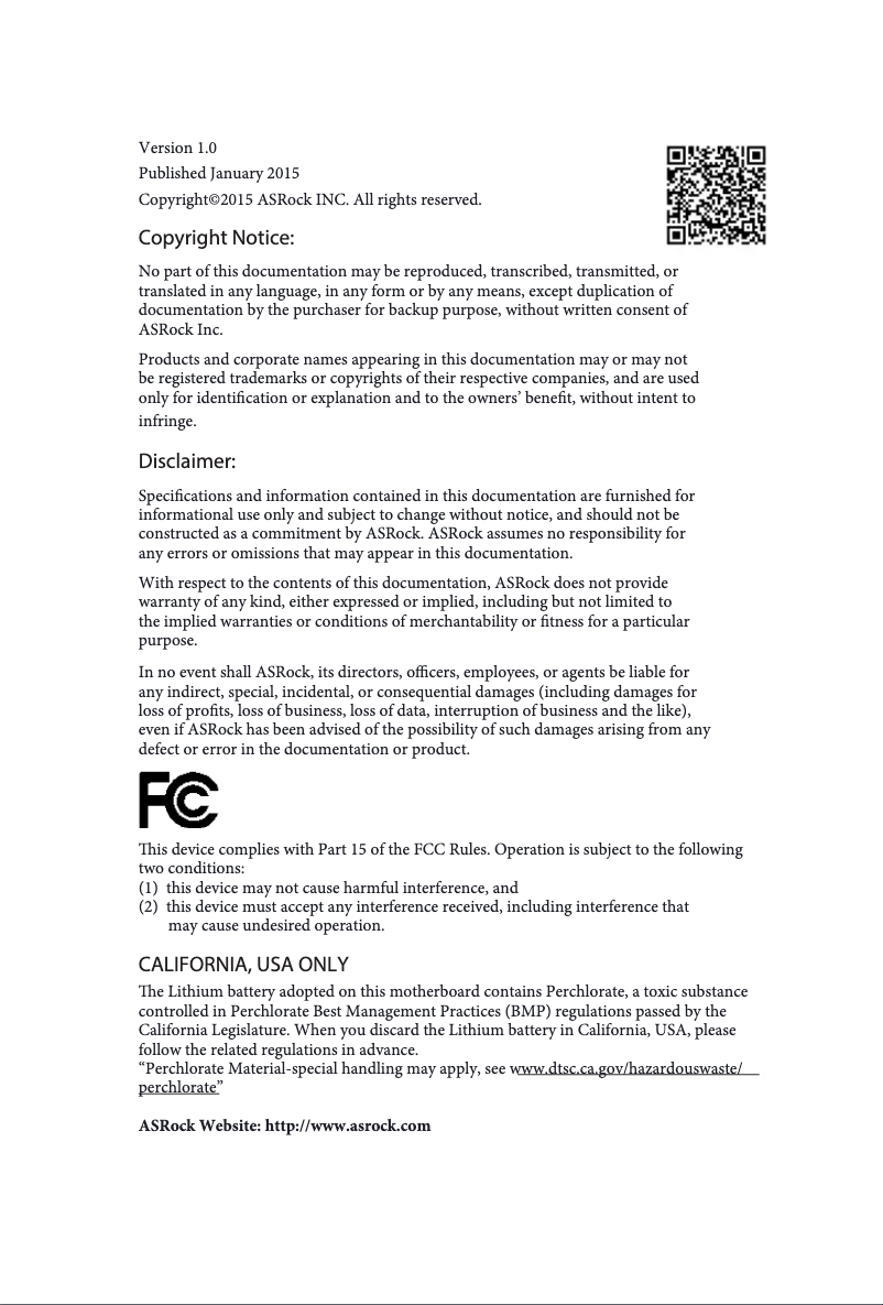 Image de la première page du manuel de l'appareil Fatal1ty Z97 Killer/3.1