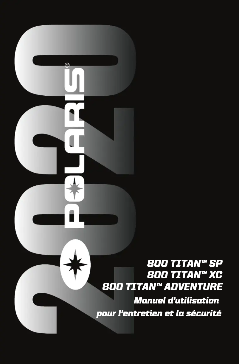 Page n°1 - Manuel utilisateur Polaris 800 Titan Adventure 155 (2020)