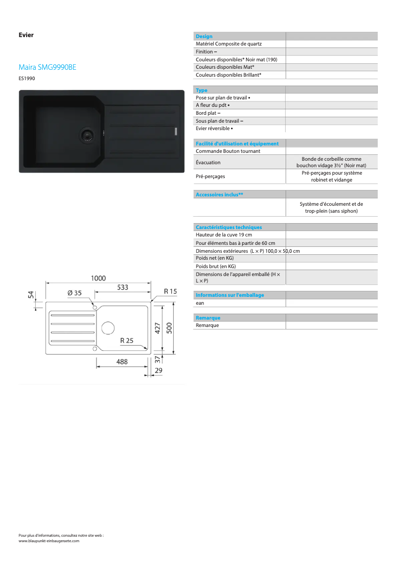 Image de la première page du manuel de l'appareil Maira SMG9990BE