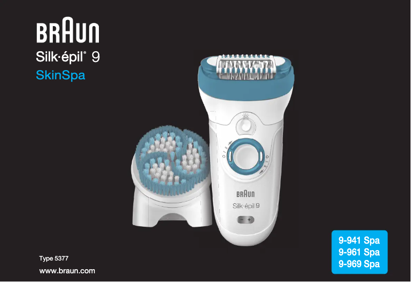 Image de la première page du manuel de l'appareil Silk-épil 9 SkinSpa 9-941