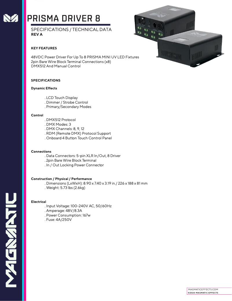 Page n°1 - Fiche technique Magmatic Prisma Driver 8