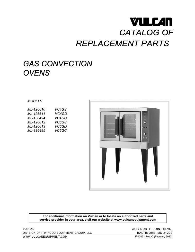 Page 1 de la notice Catalogue Vulcan VC44GD