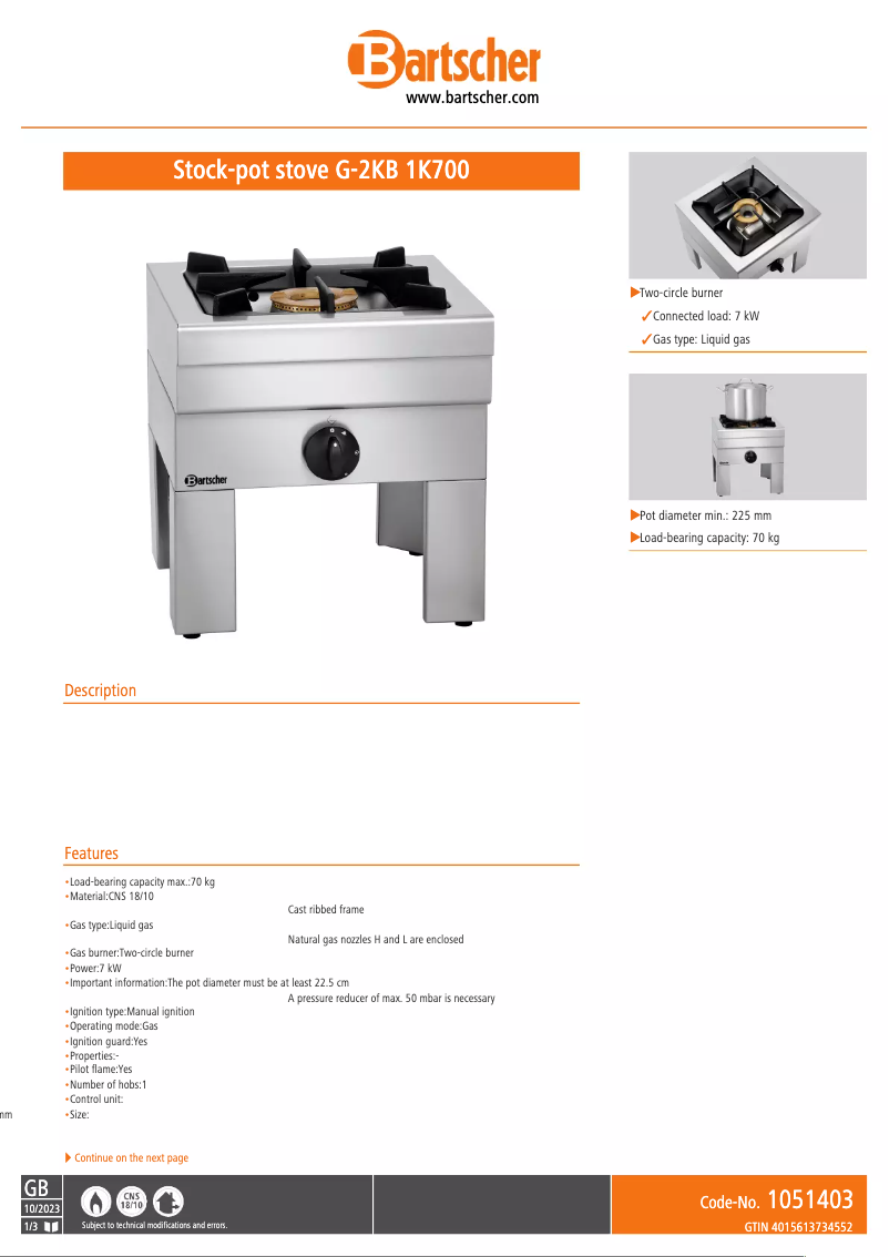 Image de la première page du manuel de l'appareil G-2KB 1K700