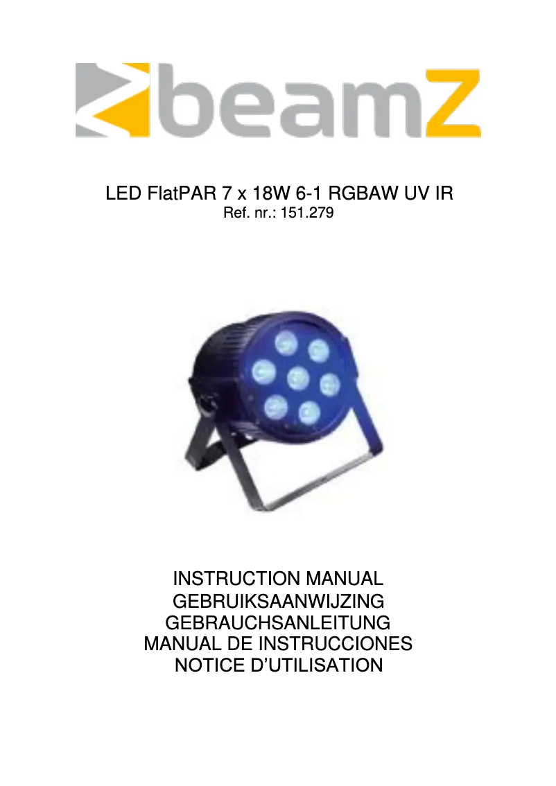 Page n°1 - Manuel utilisateur BeamZ FlatPAR 151.279