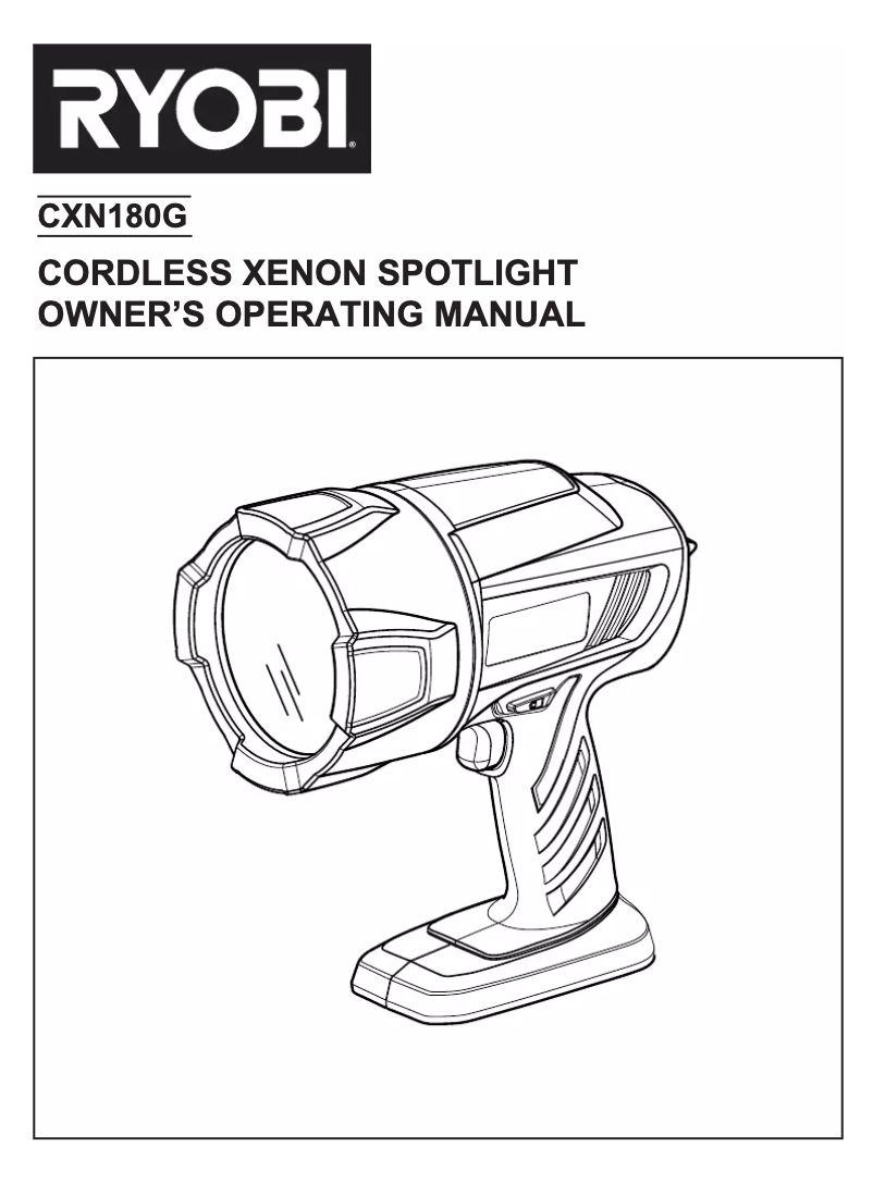Page n°1 - Manuel utilisateur RYOBI CXN180G