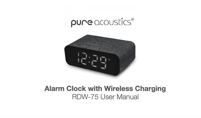 Página 1 del manual Manual de usuario Pure Acoustics RDW-075