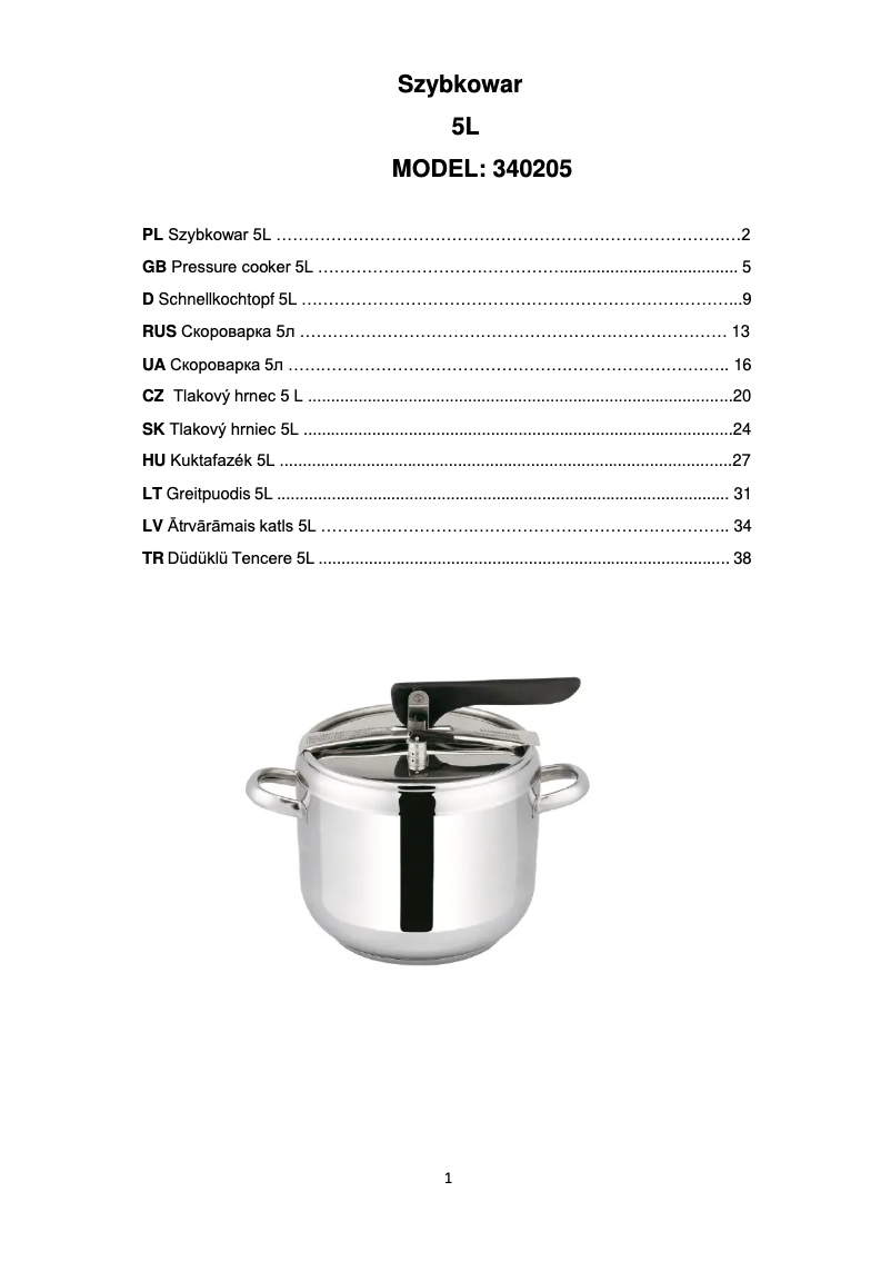 Image de la première page du manuel de l'appareil 340205