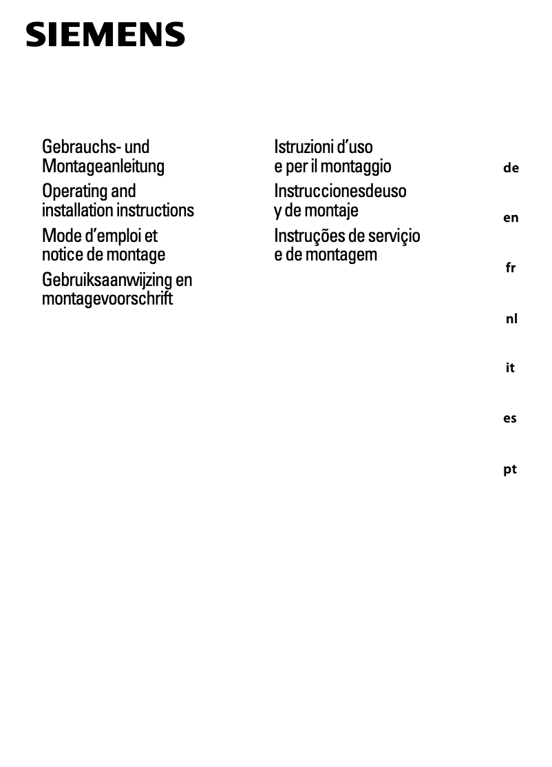 Page n°1 - Manuel utilisateur Siemens LC657WA41