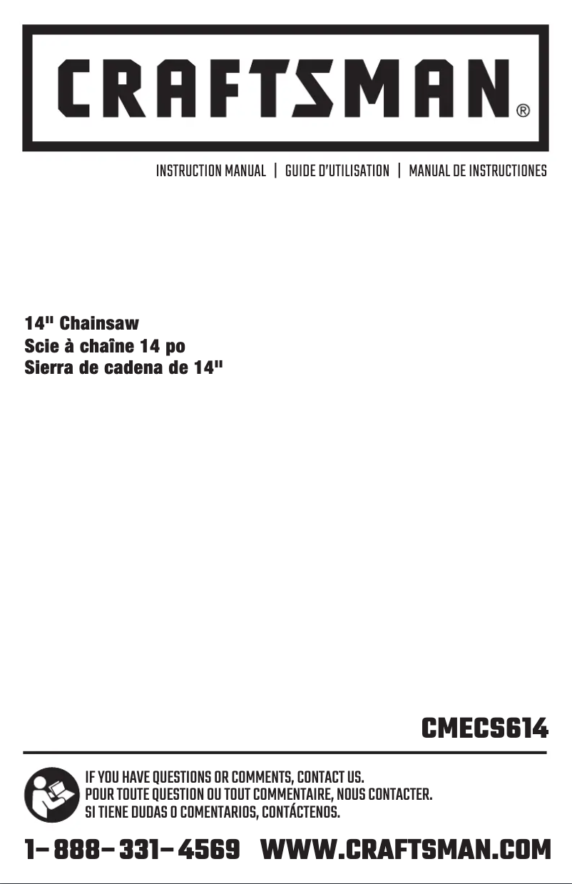 Page 1 de la notice Manuel utilisateur Craftsman CMECS614