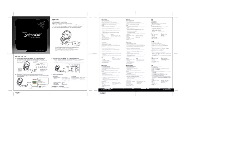 Page 1 de la notice Manuel utilisateur Razer Barracuda HP-1