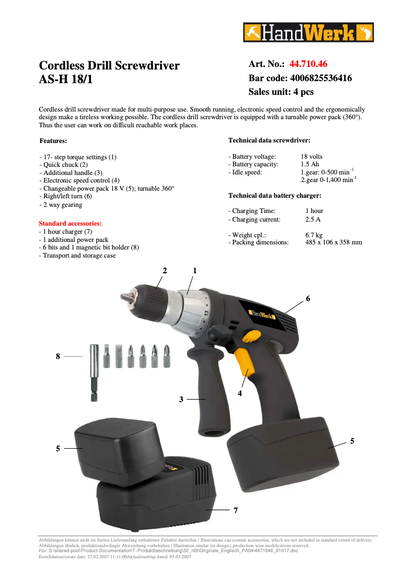 Image de la première page du manuel de l'appareil AS-H 18/1