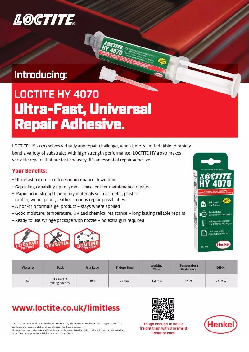 Page n°1 - Manuel utilisateur Loctite HY 4070