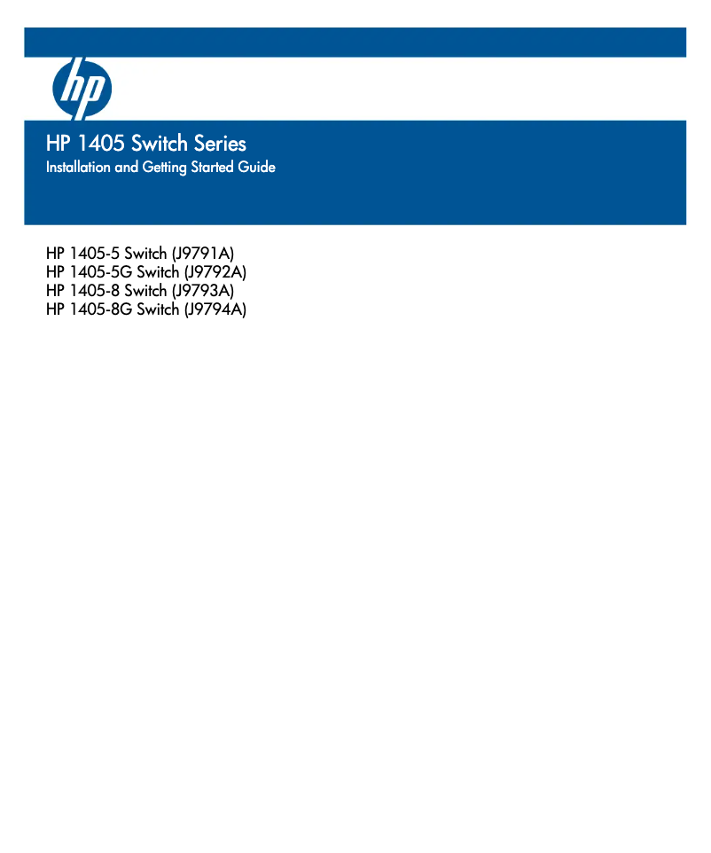 Page 1 de la notice Manuel utilisateur HP 1405-8