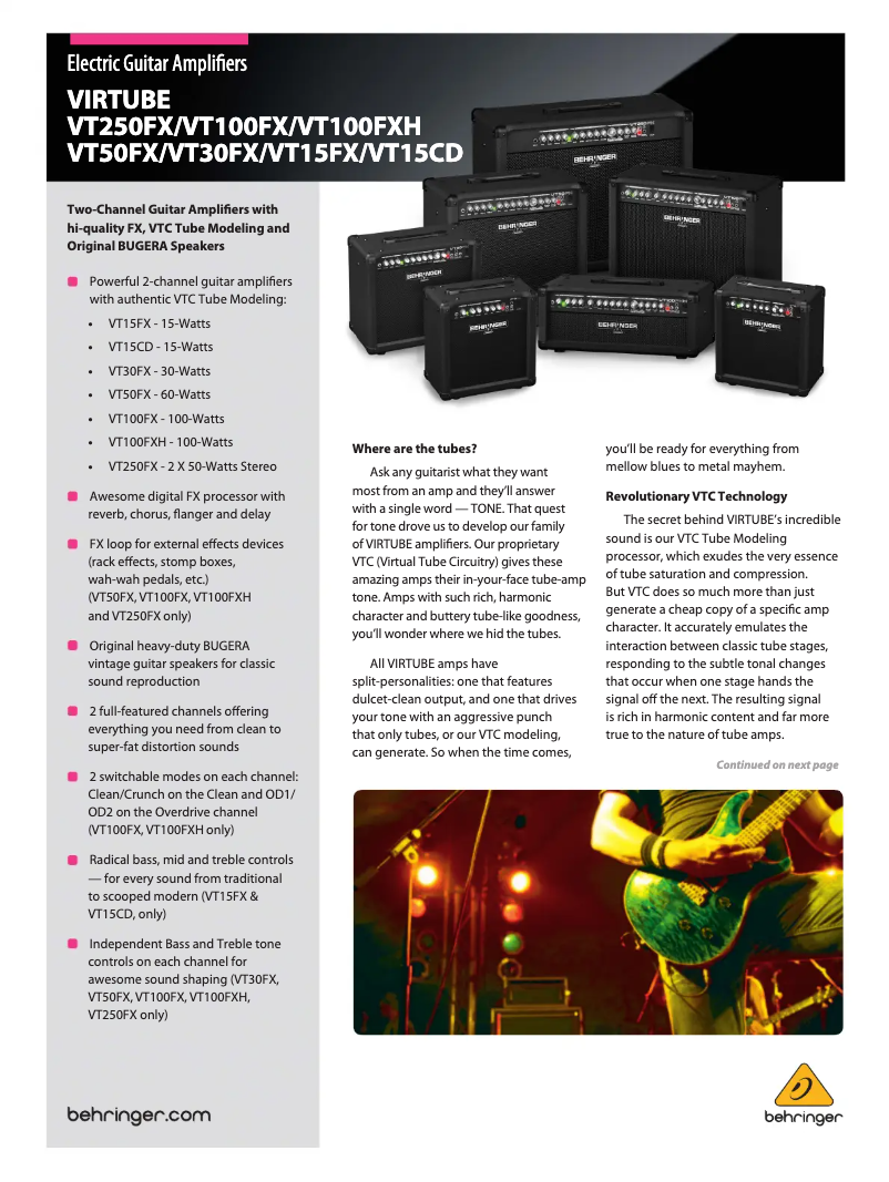 Page n°1 - Brochure Behringer Virtube VT100FX