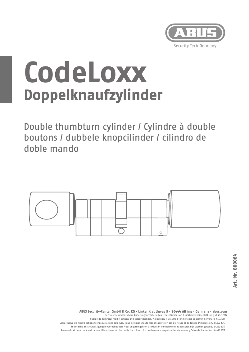 Page n°1 - Mode d'emploi Abus CLX-LCA-SP-10