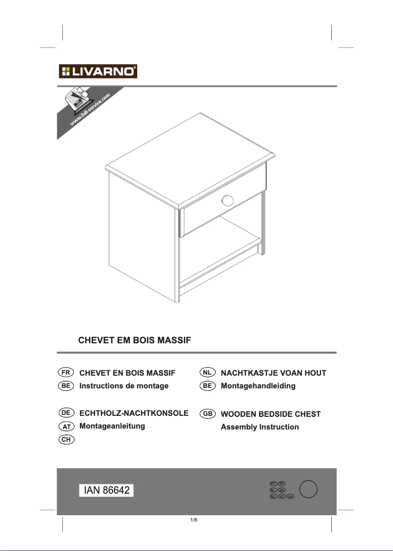 Page 1 de la notice Manuel utilisateur Livarno Lux IAN 86642