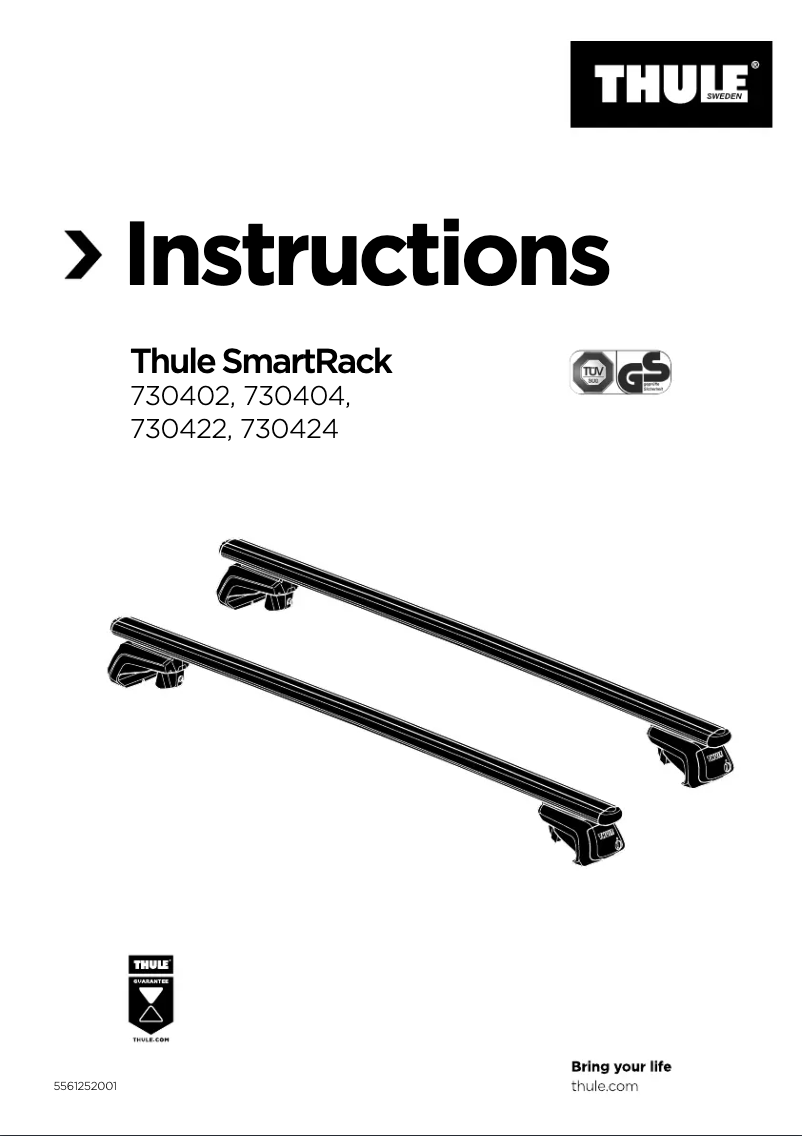 Page 1 de la notice Manuel utilisateur Thule SmartRack XT 1350