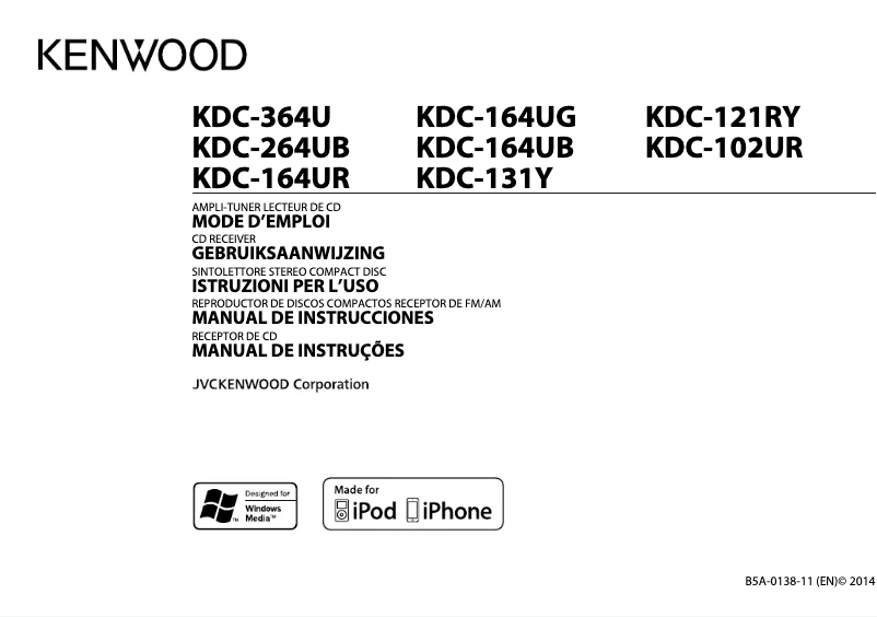 Imagen de la primera página del manual del dispositivo KDC-164UG