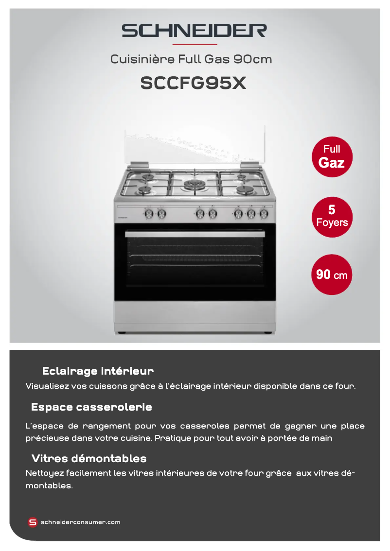 Page 1 de la notice Manuel utilisateur Schneider SCCFG95X