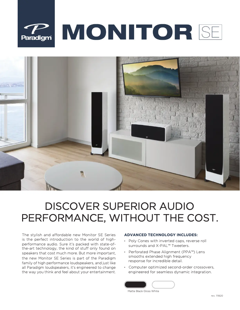 Page n°1 - Fiche technique Paradigm Monitor SE