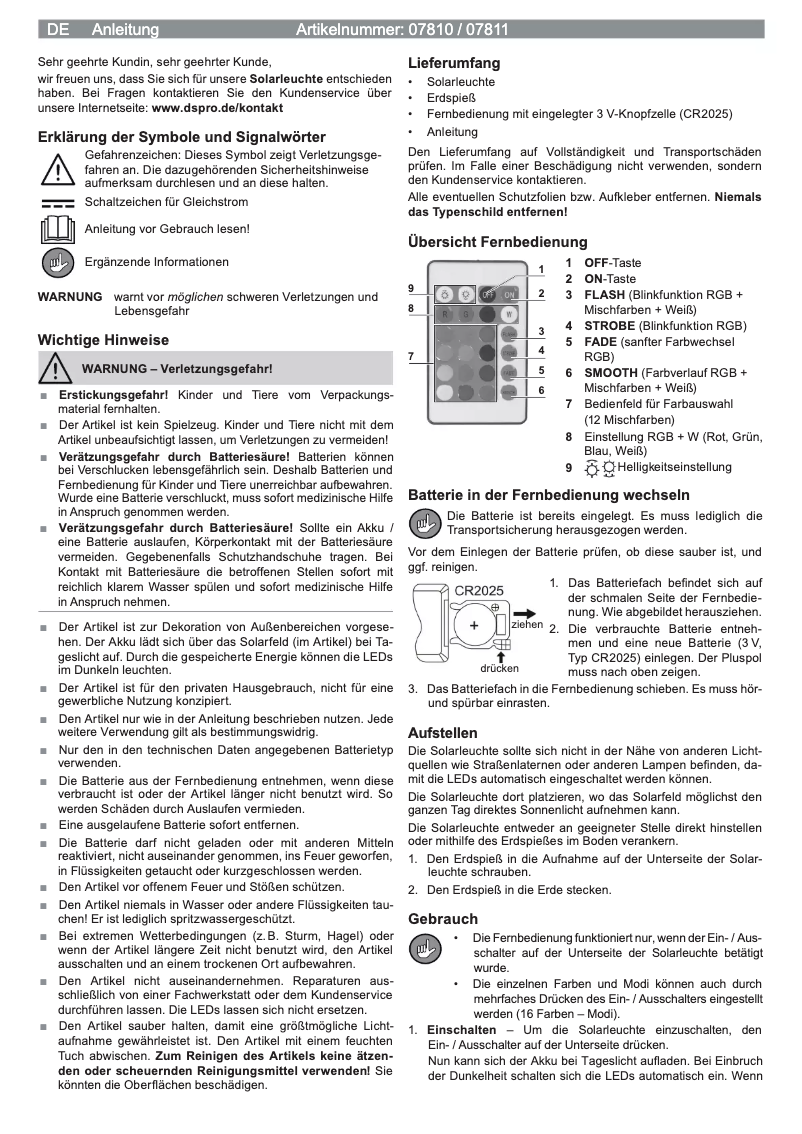 Image de la première page du manuel de l'appareil 07810