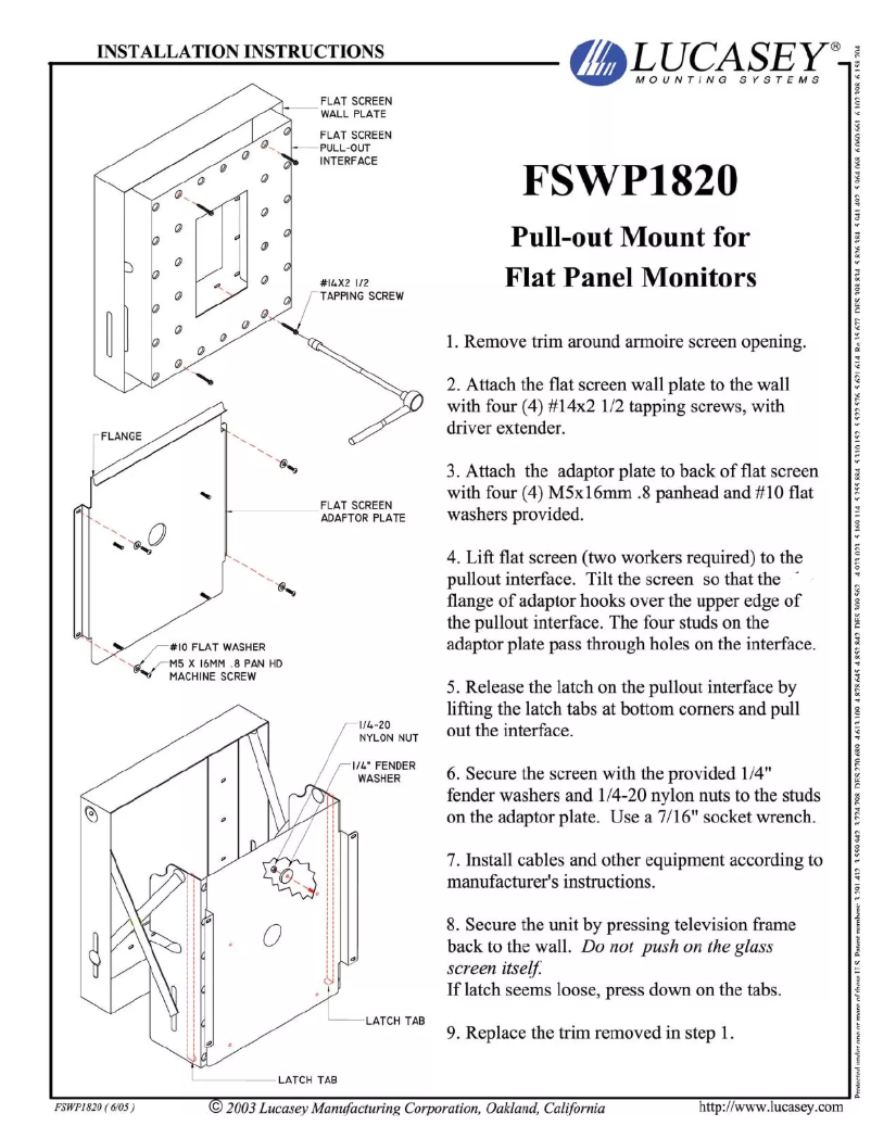 Page n°1 - Manuel utilisateur Lucasey FSWP1820