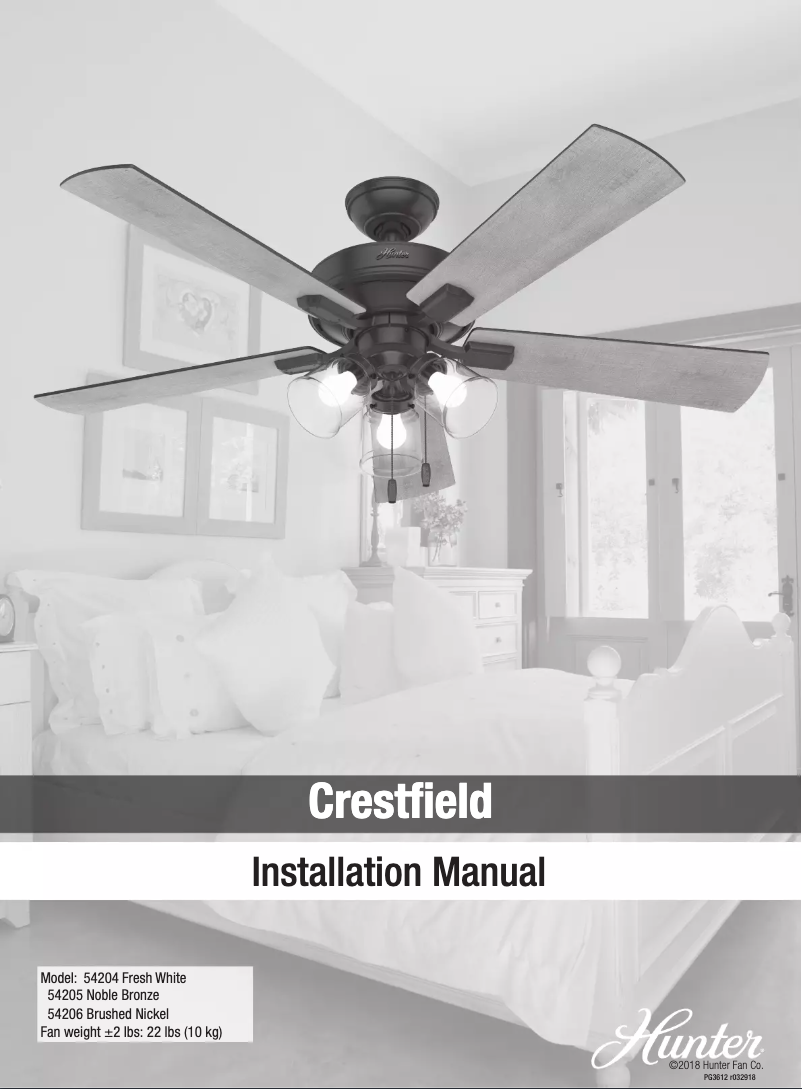 Page 1 de la notice Manuel utilisateur Hunter Crestfield 54204