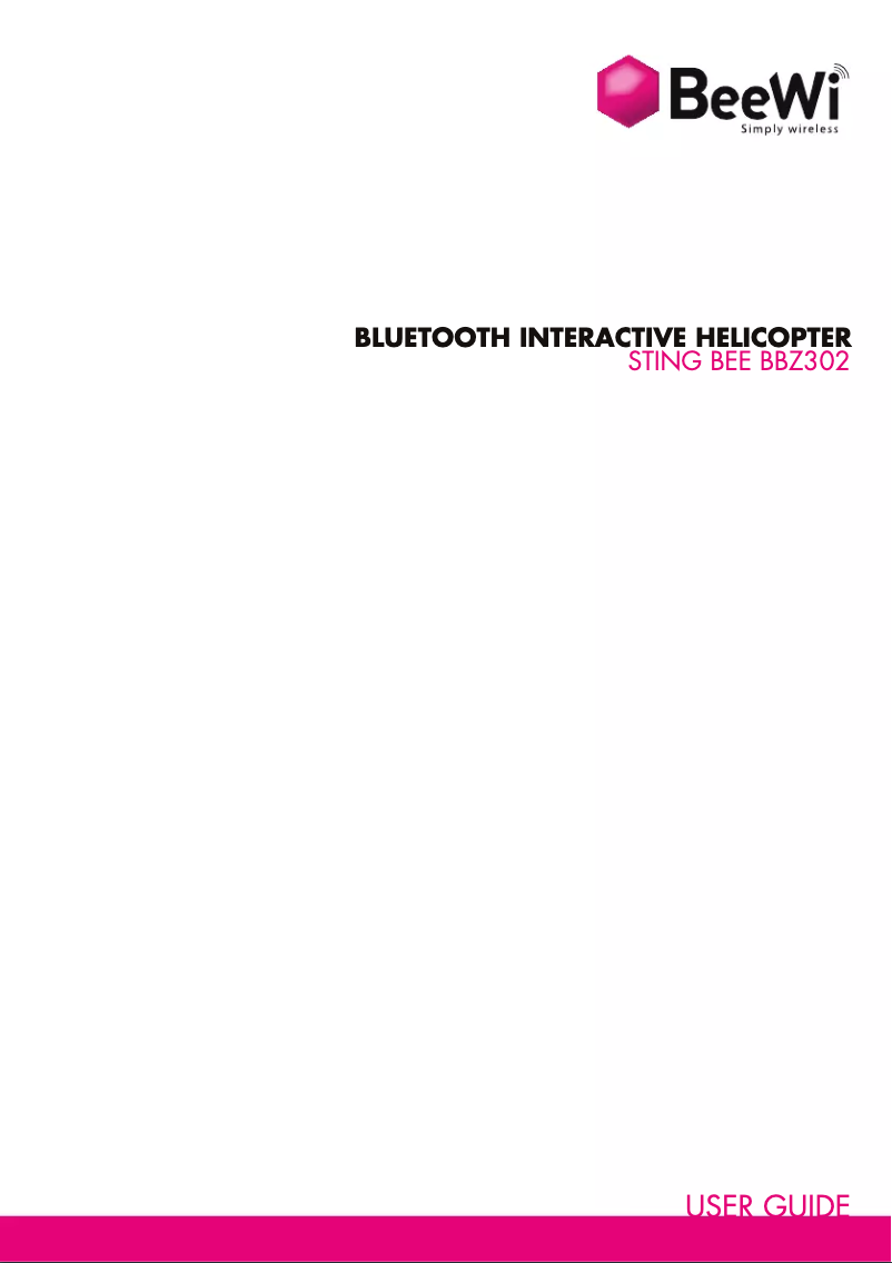 First page image of the manual for StingBee