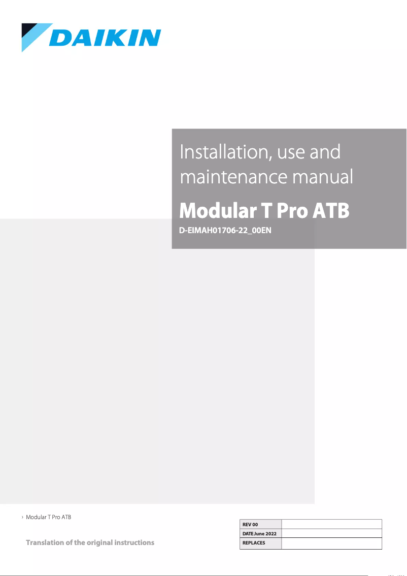 Page 1 de la notice Manuel utilisateur Daikin ATB04LAMNADBT00