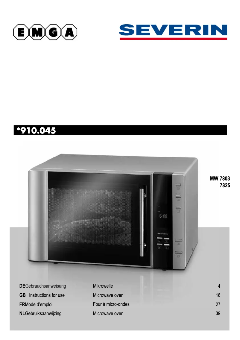 Page 1 de la notice Manuel utilisateur Severin MW 7803