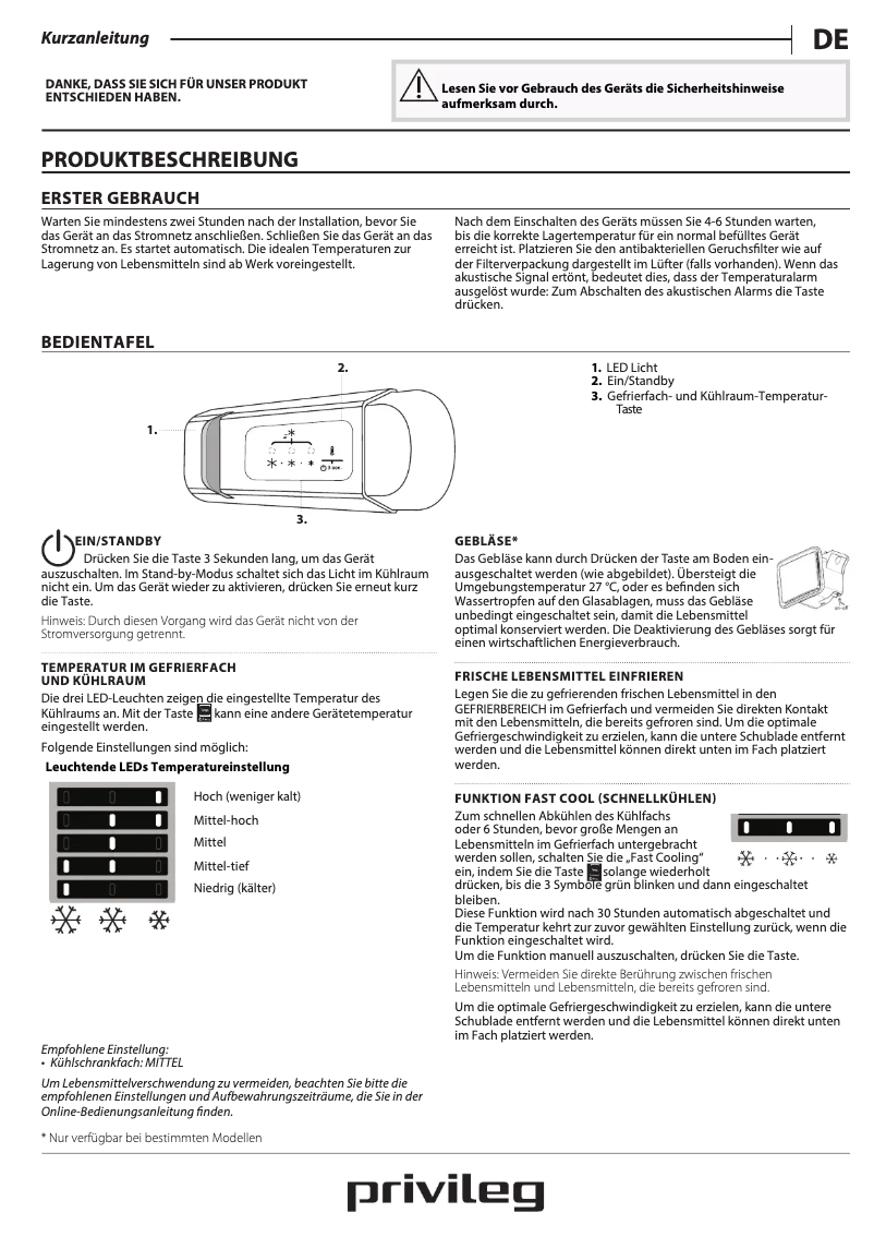 Page n°1 - Manuel utilisateur Privileg PCIL 178S12