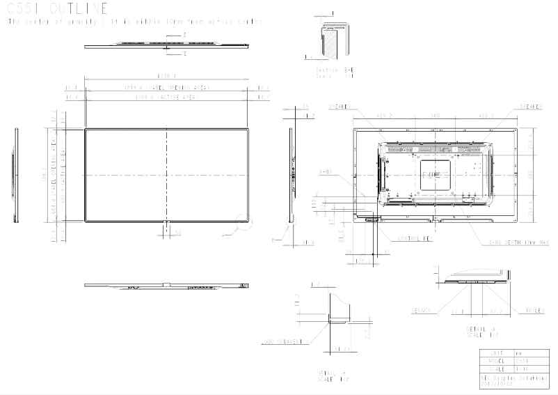 Imagen de la primera página del manual del dispositivo MultiSync C551