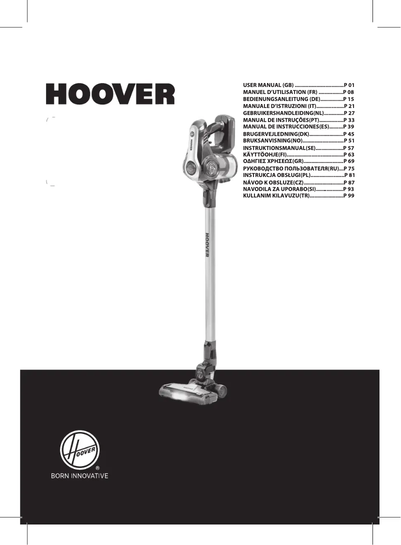 Page 1 de la notice Manuel utilisateur Hoover RA22PTG 011