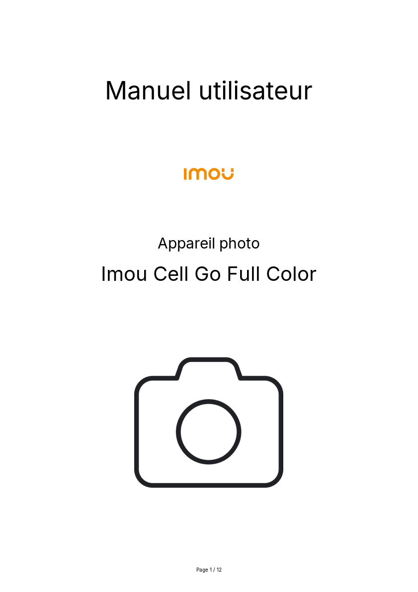 Image de la première page du manuel de l'appareil Cell Go Full Color