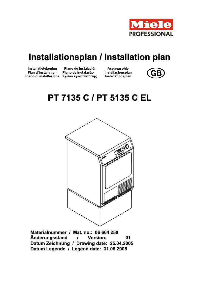 Page n°1 - Manuel utilisateur Miele PT 7135 C Vario