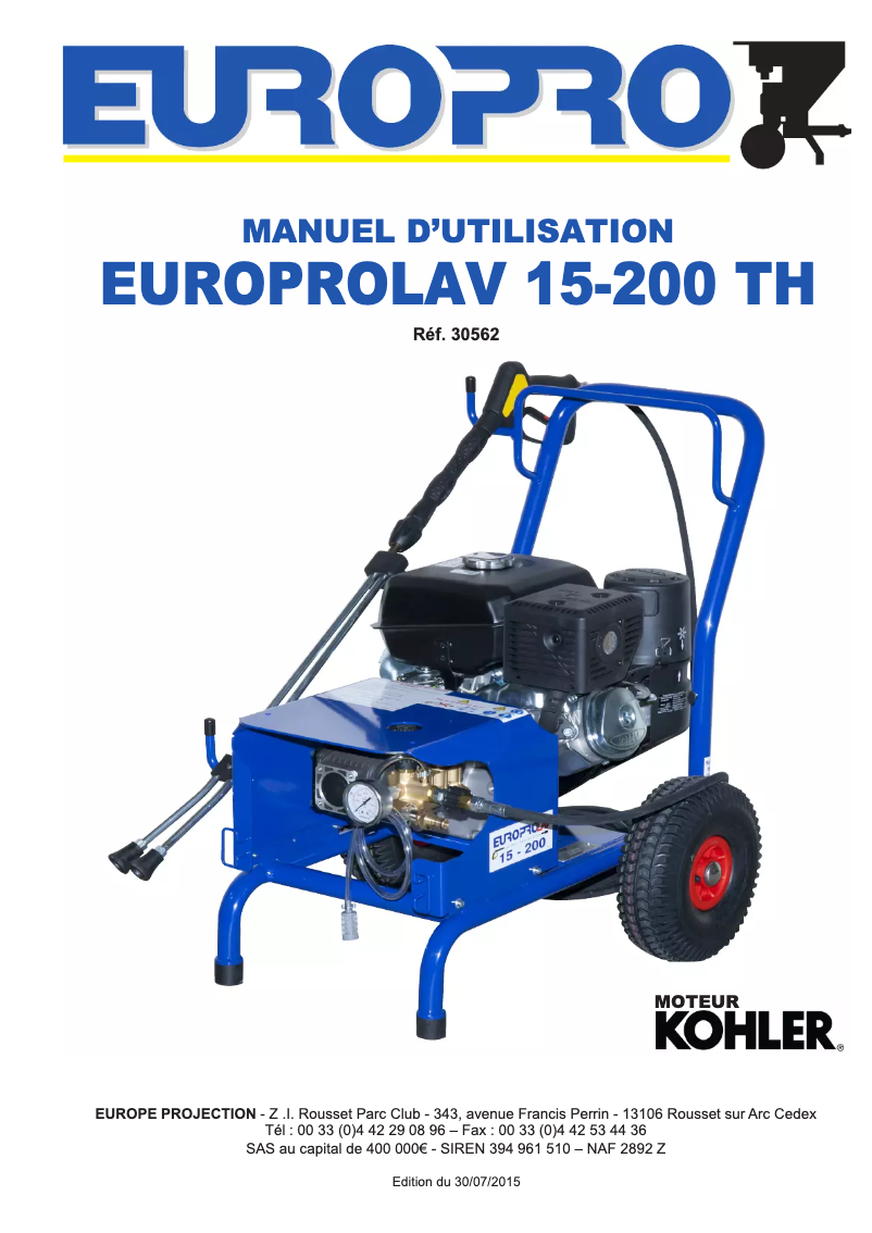 Image de la première page du manuel de l'appareil Lav 15-200 TH