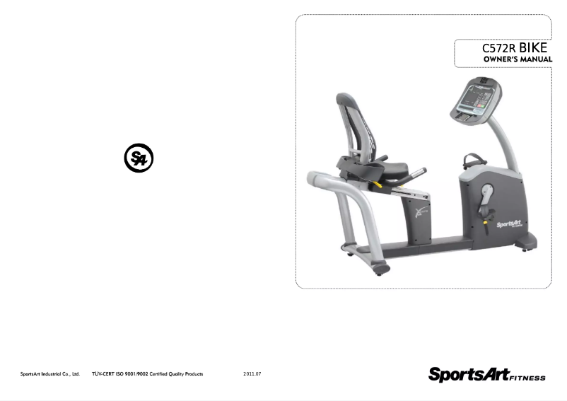 Page 1 de la notice Manuel utilisateur SportsArt C572r